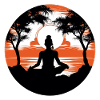 Yoga meditation at sunset