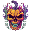 Halloween skull as a pumpkin