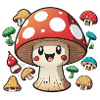 Funny cartoon mushroom