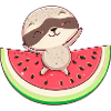 Sloth with watermelon - Relaxed design