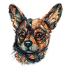 Chihuahua | Mosaic | Geometrical | Art | Dog |