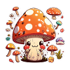 Funny cartoon mushroom