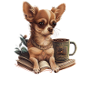 Chihuahua | Book | Coffee | Tea | Reading |