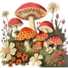 Mushrooms and flowers
