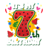 7th Birthday Watermelon Summer Gift