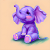 Baby elephant purple