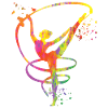 Gymnast with Band Rhythmic Gymnastics