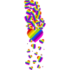 Pride rainbow heart waterfall