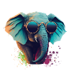 Elefant mit Brille