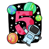 5 Birthday Boy Astronaut - five years