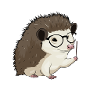 Hedgehog Teacher Pointing Stick School