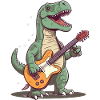 Dinosaurier mit Gitarre für Musiker