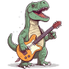 Dinosaure avec guitare pour musiciens