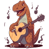 Dinosaur with guitar for musicians
