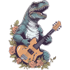 Dinosaur with guitar for musicians