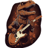 Dinosaur with guitar for musicians