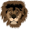 Lion head illustration with wild mane