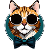 Cute cat with glasses