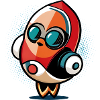 Small cartoon rocket