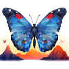 Blauer Morpho-Schmetterling