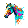 Cheval à l’aquarelle
