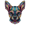 Chihuahua | Mosaic | Geometric | Art | Dog |