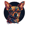Chihuahua | Mosaic | Geometric | Art | Dog |
