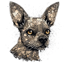 Chihuahua | Mosaic | Geometric | Art | Dog |