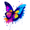 butterfly paint splash