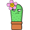 Kawaii Kaktus mit Blume