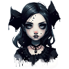 Cute Goth Girl with red nose