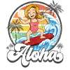Aloha Hawaïen Hawaïen Surfeur Surf