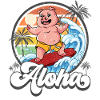Aloha Hawaiian Hawaiian Surfer Surfing