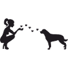 Rottweiler mit Frau