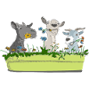Three naughty goats