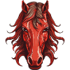 Rotes Pferd - Pferdekopf Design