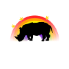 Regenbogen Einhorn Nashorn