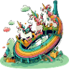Einhörner im Regenbogenland
