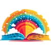 Livre arc-en-ciel avec des nuages