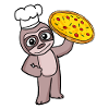 Pizzabäcker Pizza Koch Faultier Italien