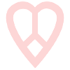 heart and peace in pink