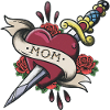 Heart Tattoo Mum Graphic Art