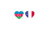 Azerbaïdjan France Heartbeat Flag