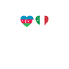 Azerbaijan Italy Heartbeat Flag