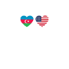 Aserbaidschan USA Herzschlag Flagge