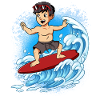 Surfeurs de vagues Surfeurs Surfeurs