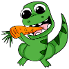 Dino eats carrot