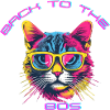 Retro cat design with sunglasses