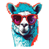 Funny Llama with sunglasses