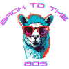 Casual llama with sunglasses retro design